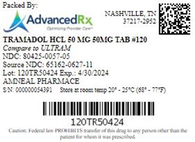 Tramadol HCl 50mg Tab Qty 120 Ndc 80425 0057